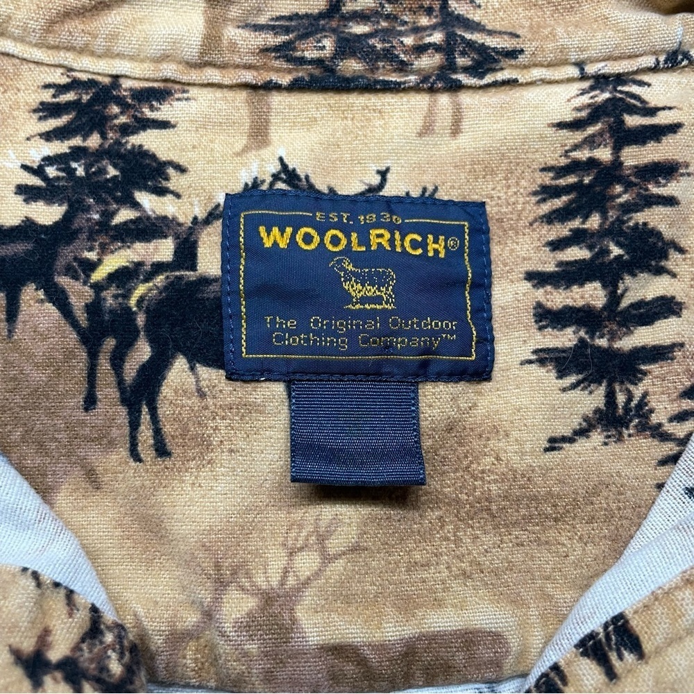 Woolrich Vintage 100% Cotton Dark Wheat Whitetail Deer Forest Outdoors Shirt - Picture 5 of 12